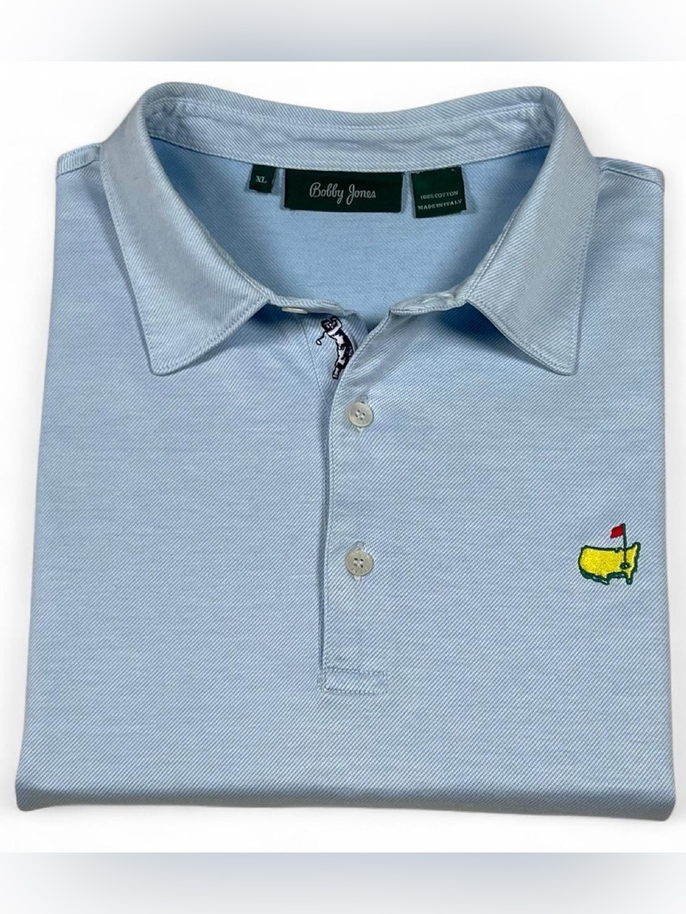 Mint! Bobby Jones Masters Polo Made in Italy Blue Golf Shirt Mens Size XL Summer